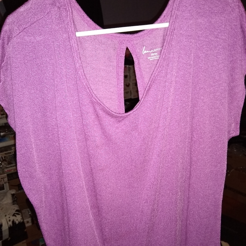 26/28 open back purple sweater